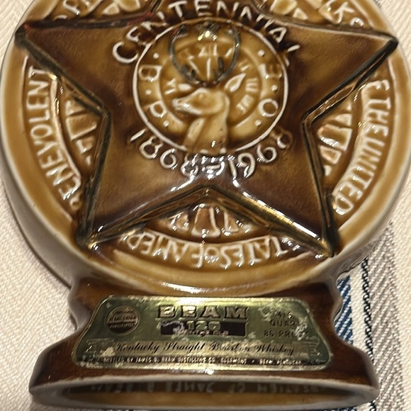 Elks BPOE Centennial 1968 Decanter James Jim Beam Kentucky Bourbon Whiskey Star - Picture 3 of 8